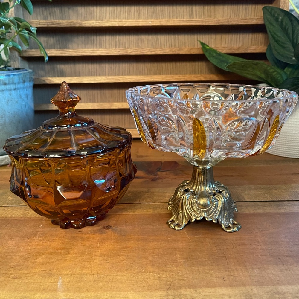 Vintage glass candy dishes